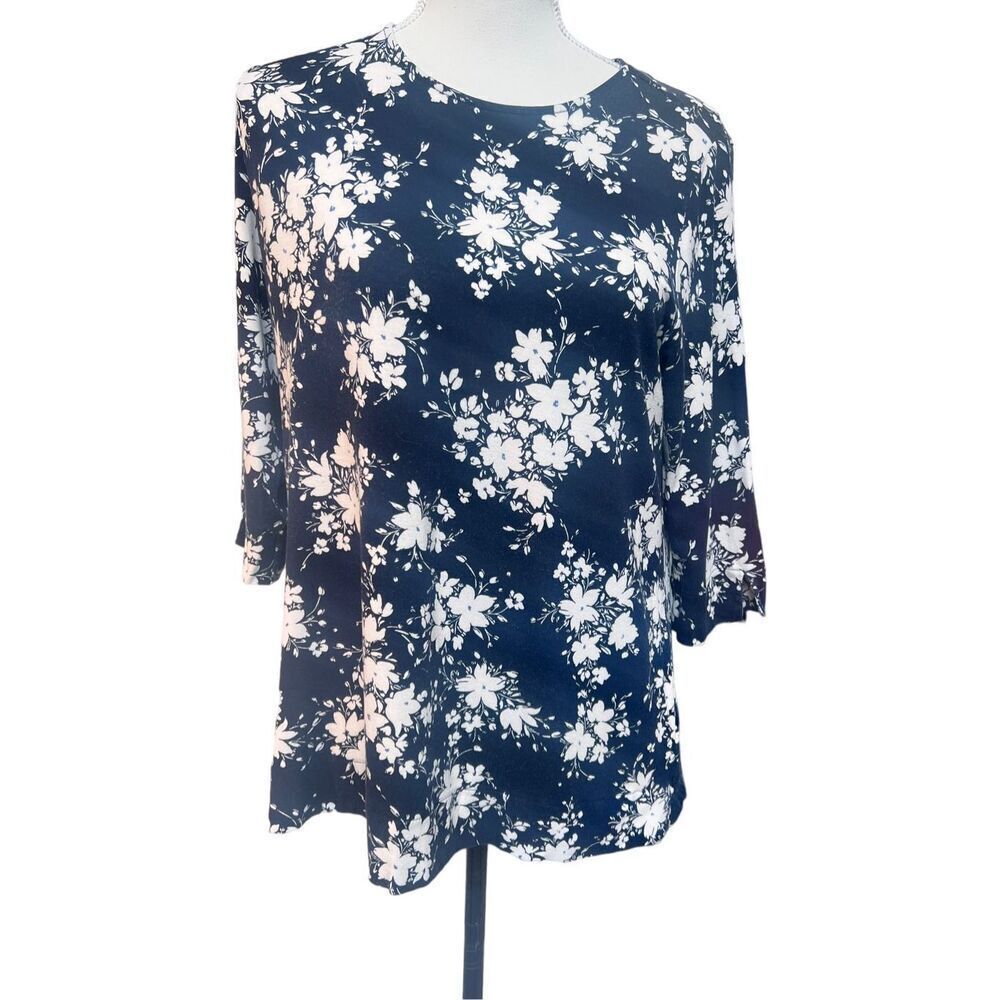 J.jill short sleeved floral print